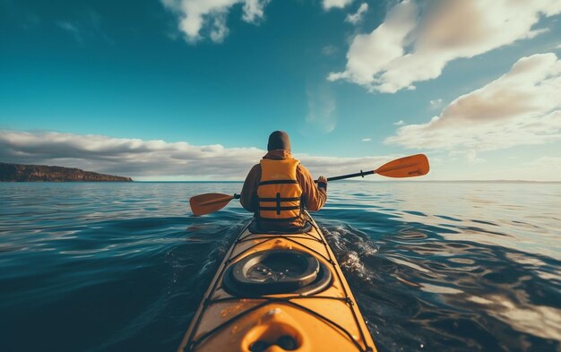 A person kayaking